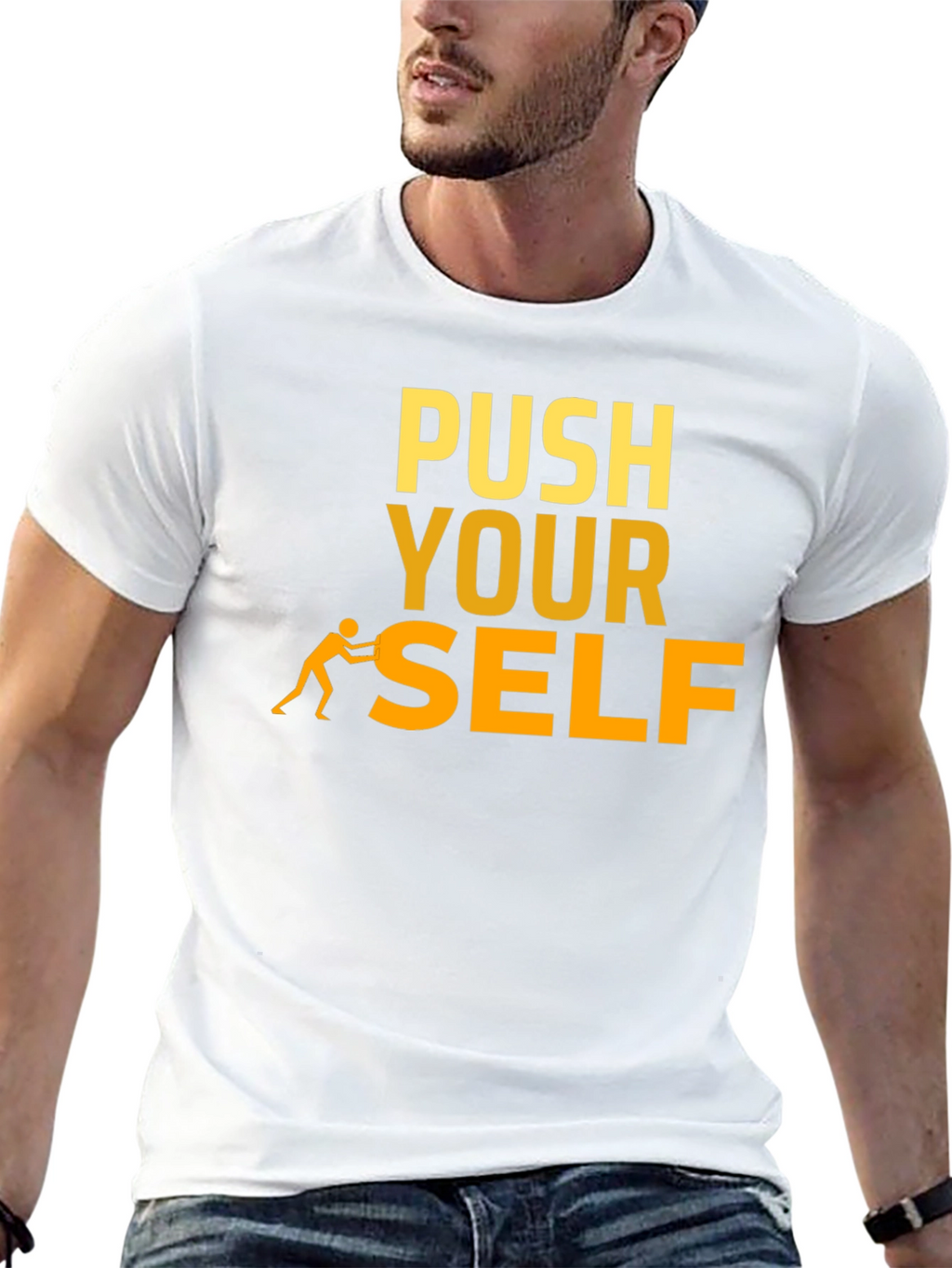 Push Yourself T-Shirt - Motivational Black Tee