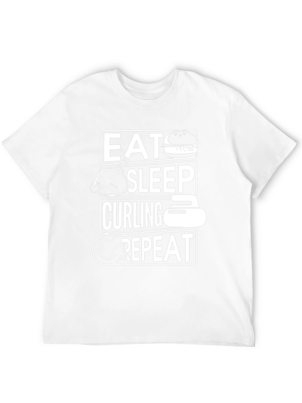 Eat Sleep Curling Repeat Black Graphic Tee