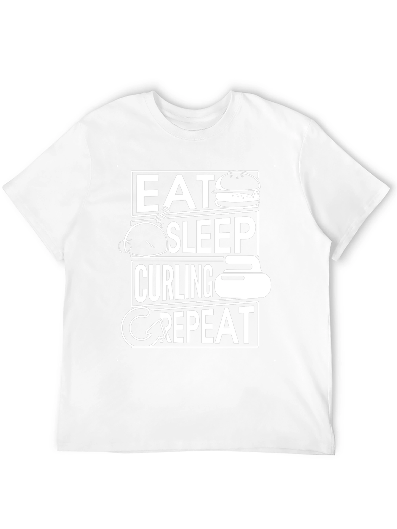 Eat Sleep Curling Repeat Black Graphic Tee