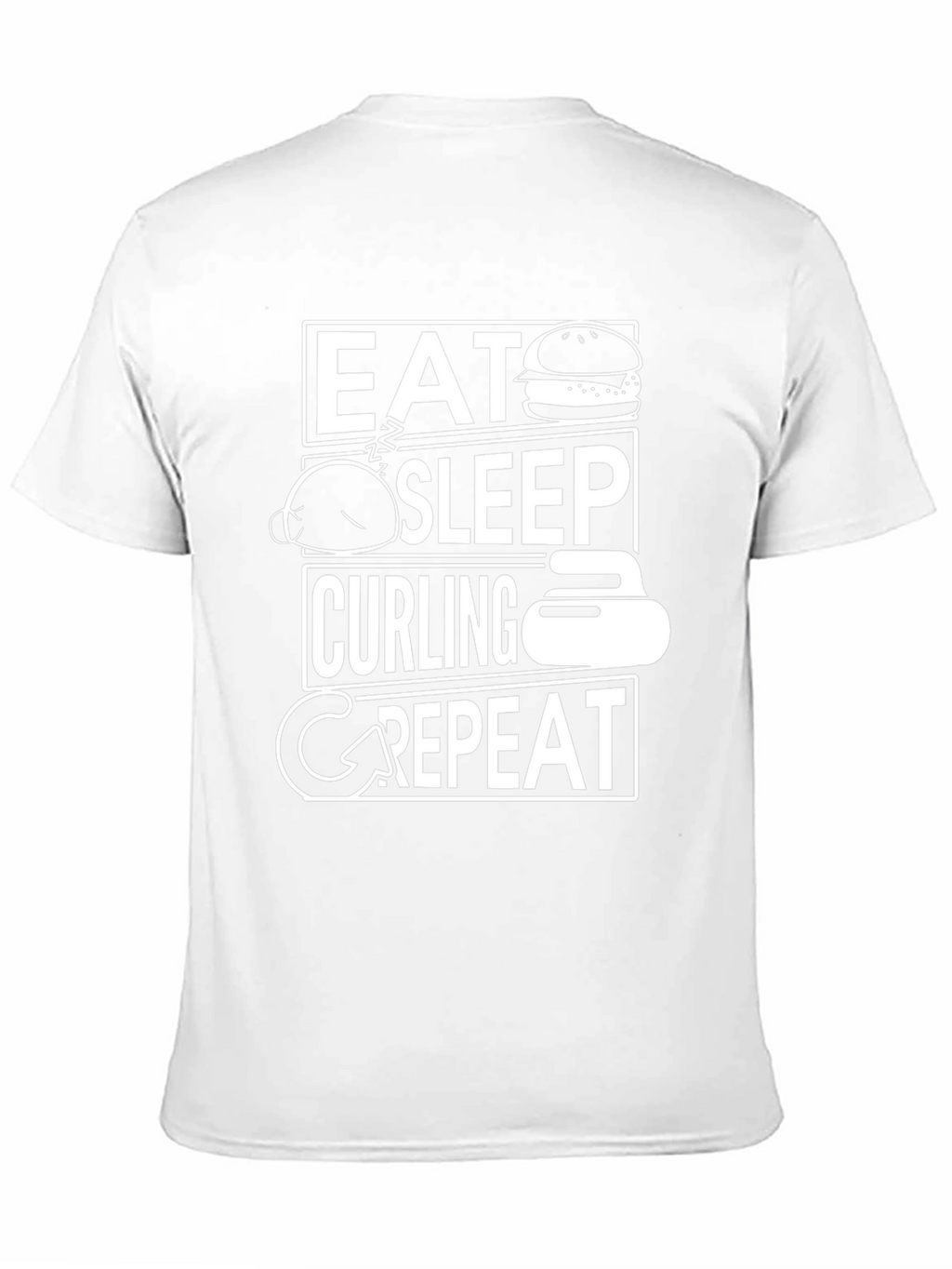 Eat Sleep Curling Repeat Black Graphic Tee