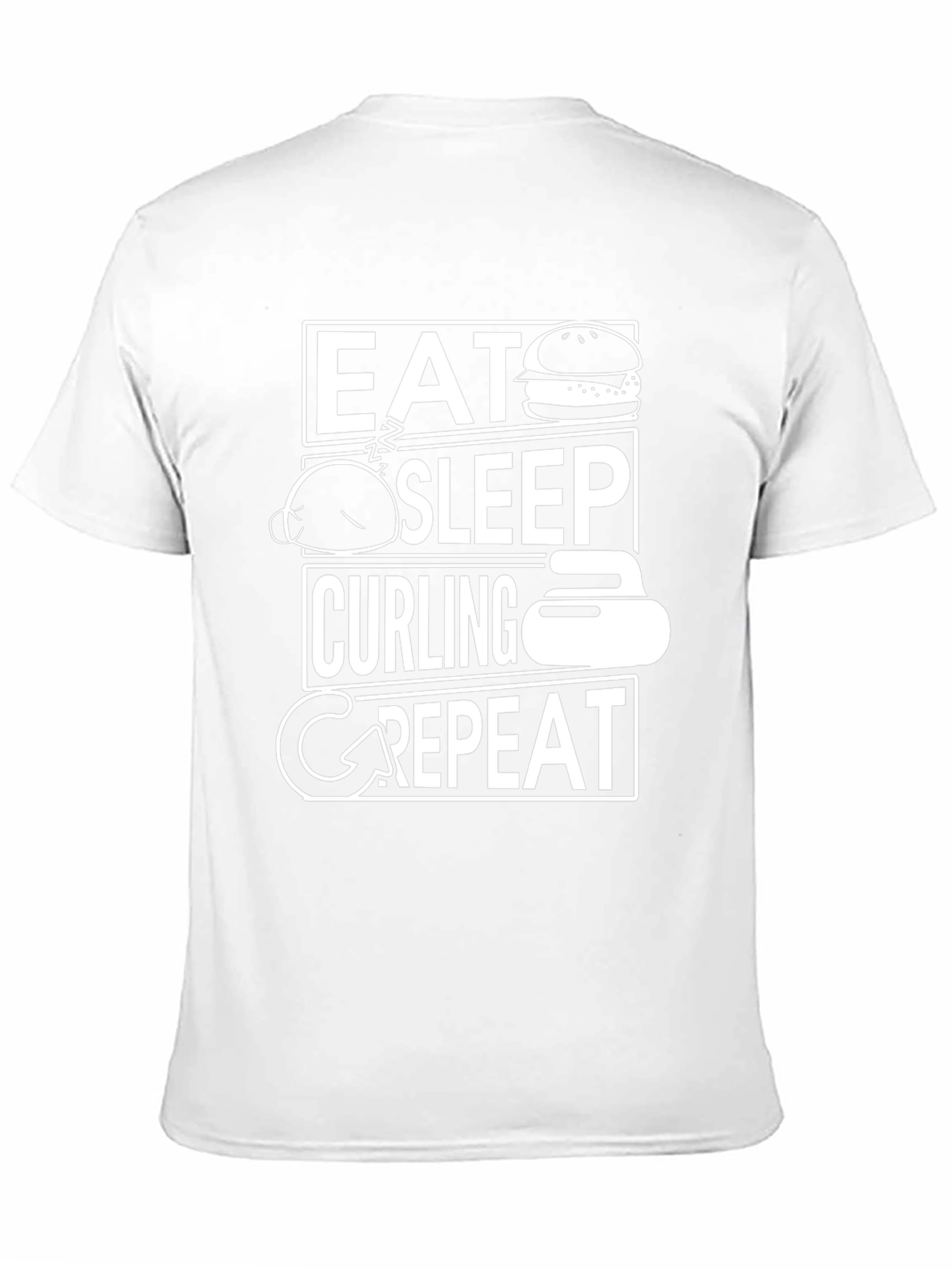 Eat Sleep Curling Repeat Black Graphic Tee