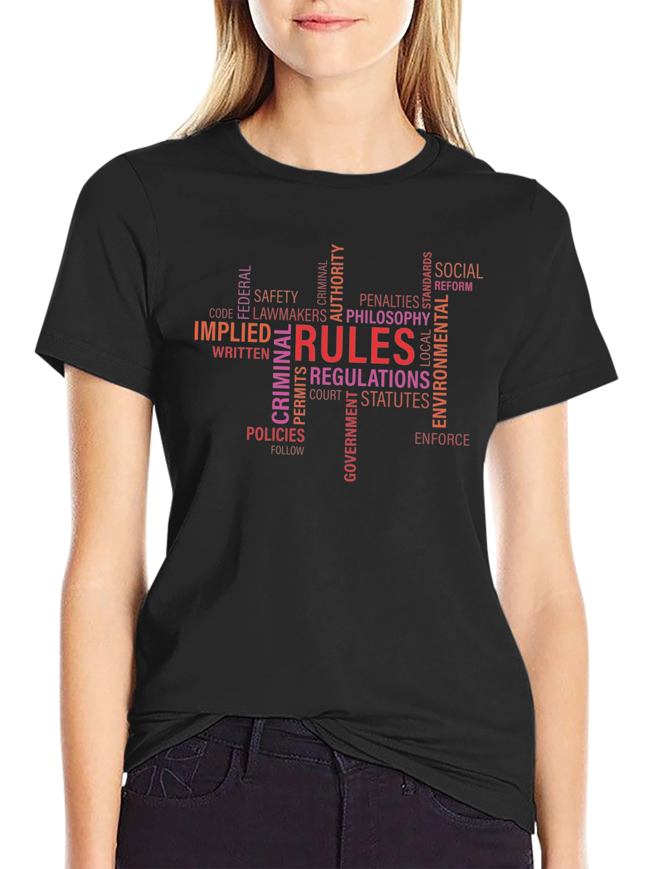 Rules & Regulations Word Cloud T-Shirt
