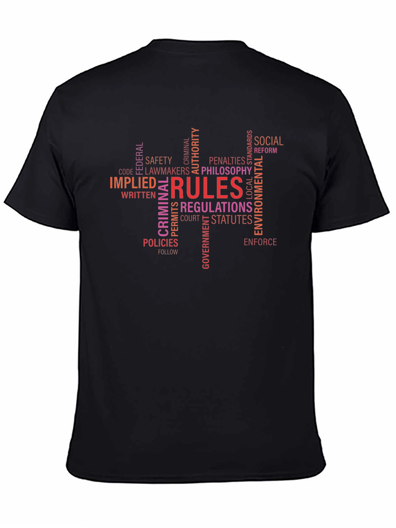 Rules & Regulations Word Cloud T-Shirt