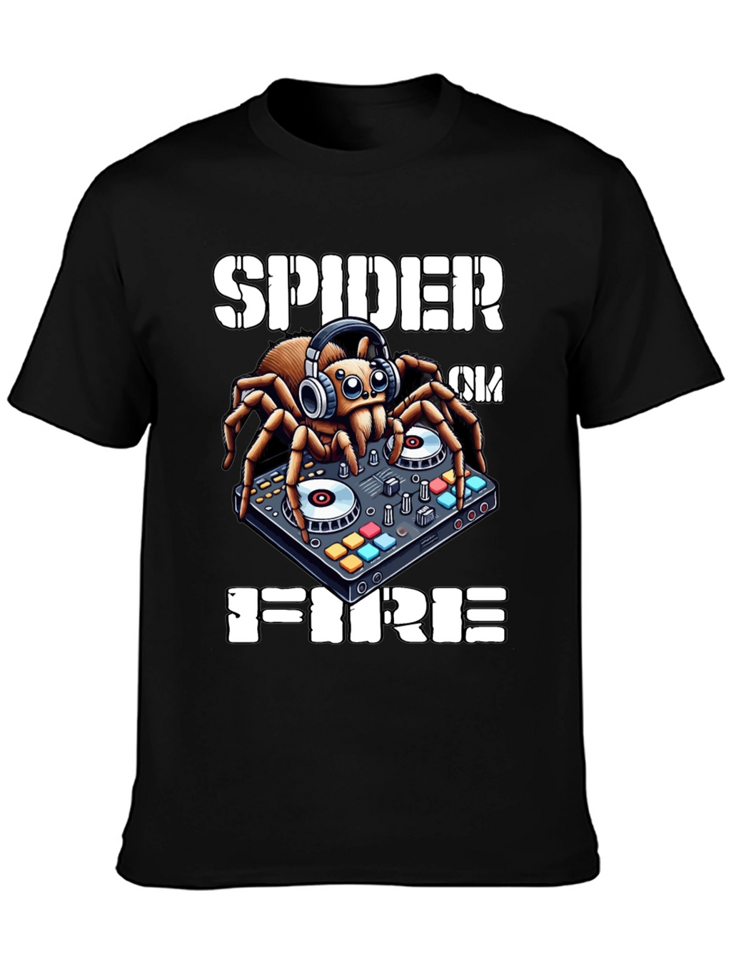 Spider DJ T-Shirt - Spider on Fire