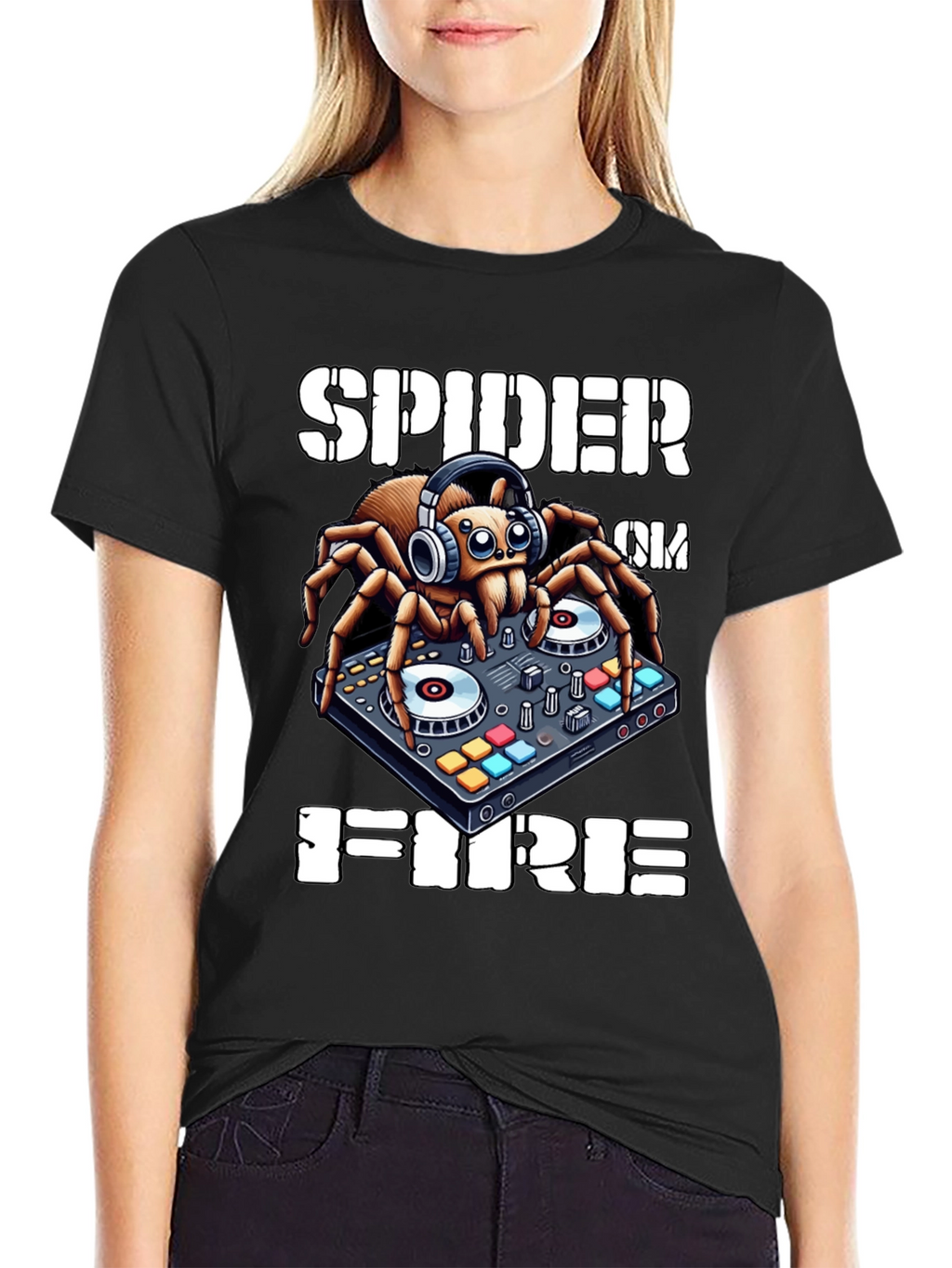 Spider DJ T-Shirt - Spider on Fire