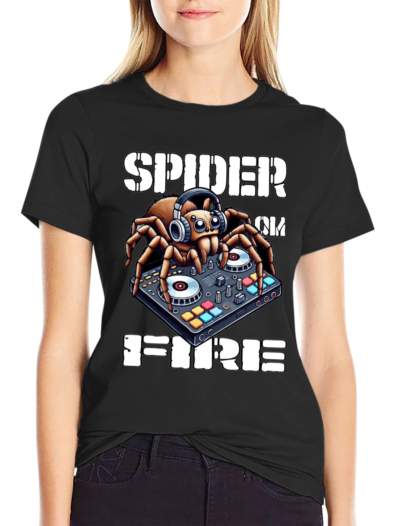 Spider DJ T-Shirt - Spider on Fire