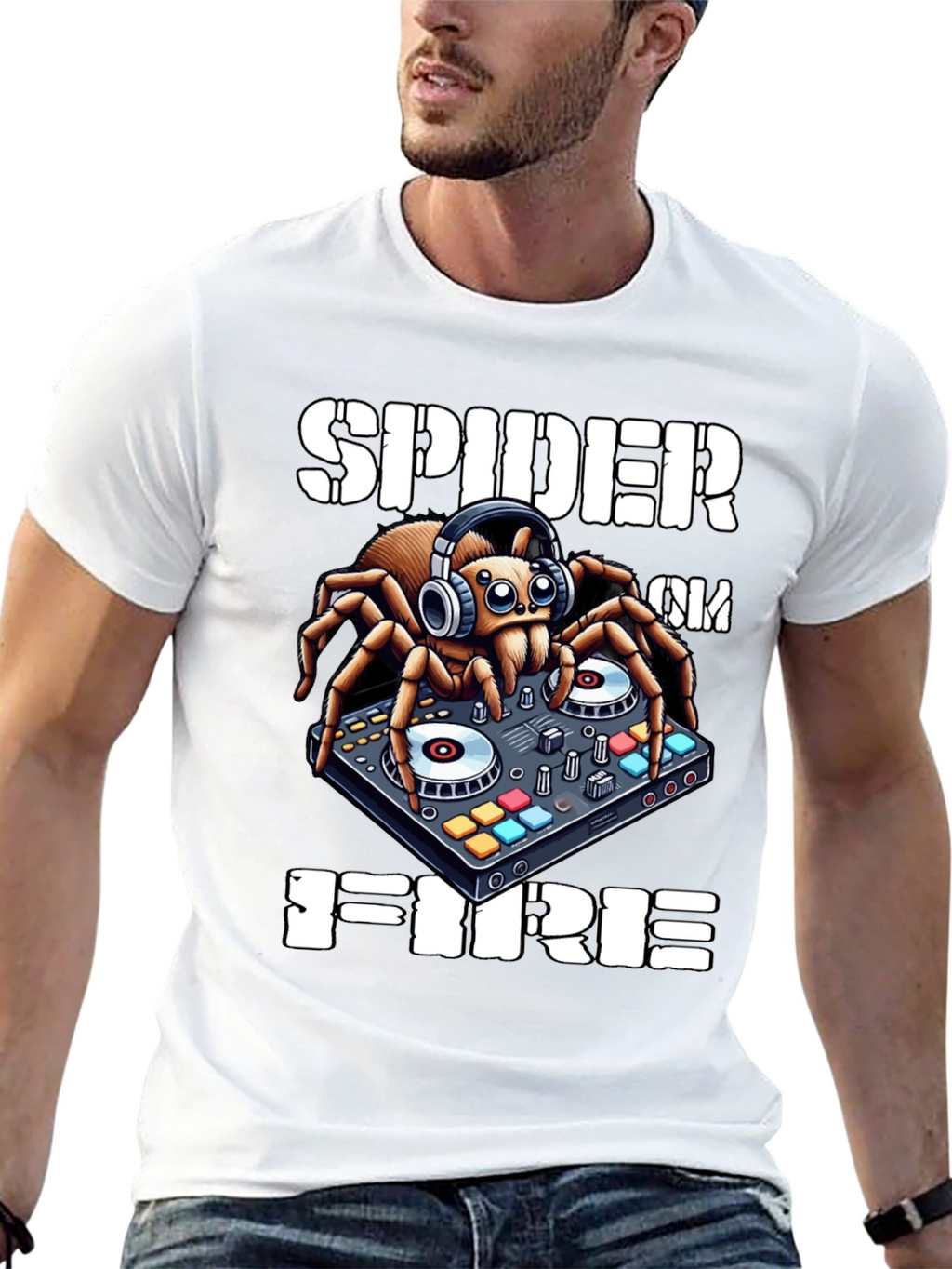 Spider DJ T-Shirt - Spider on Fire