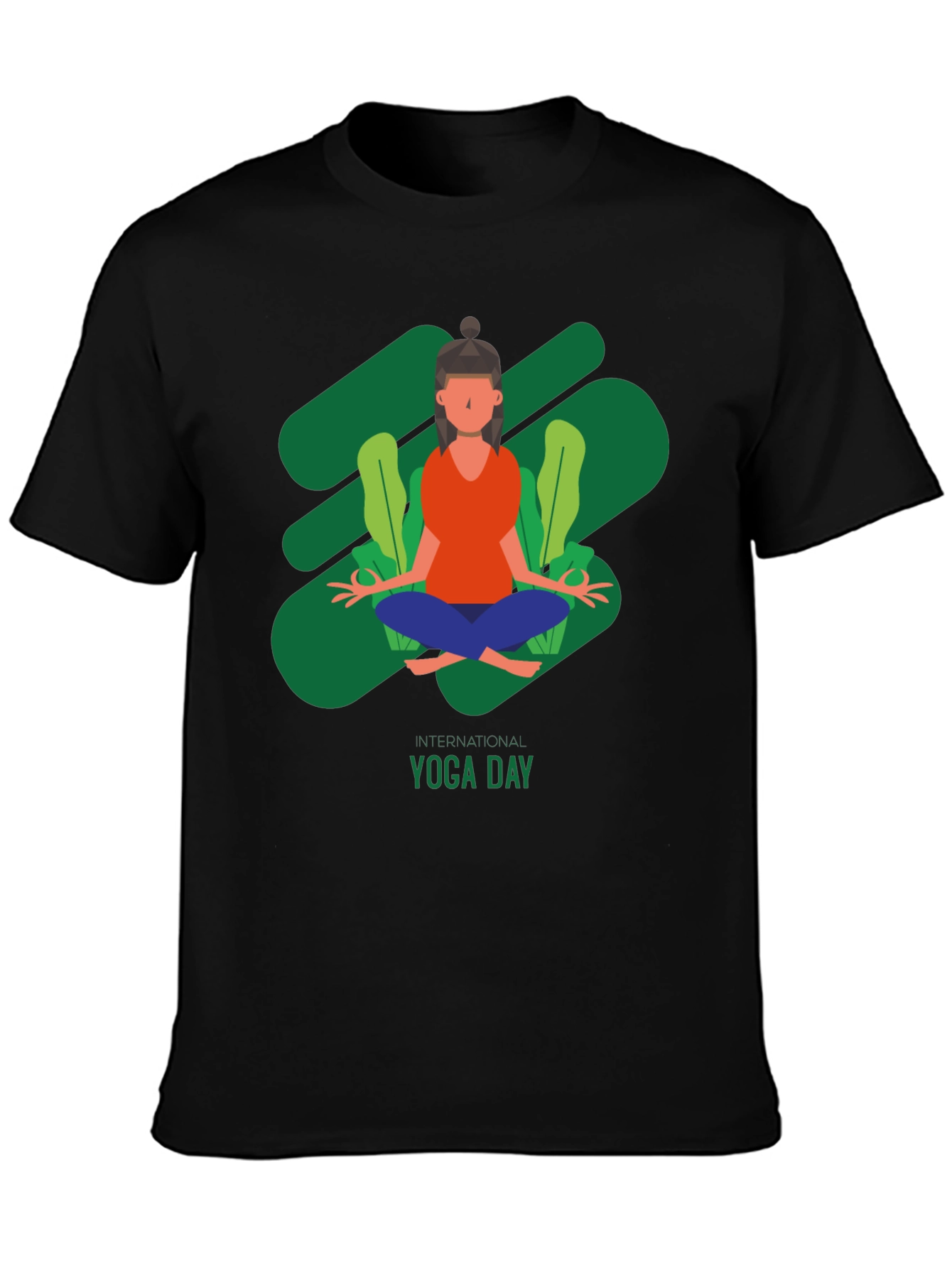 Yoga Day T-Shirt - Black Cotton Tee