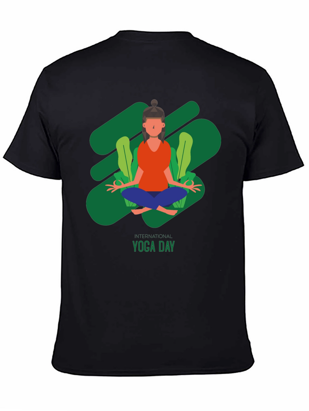 Yoga Day T-Shirt - Black Cotton Tee