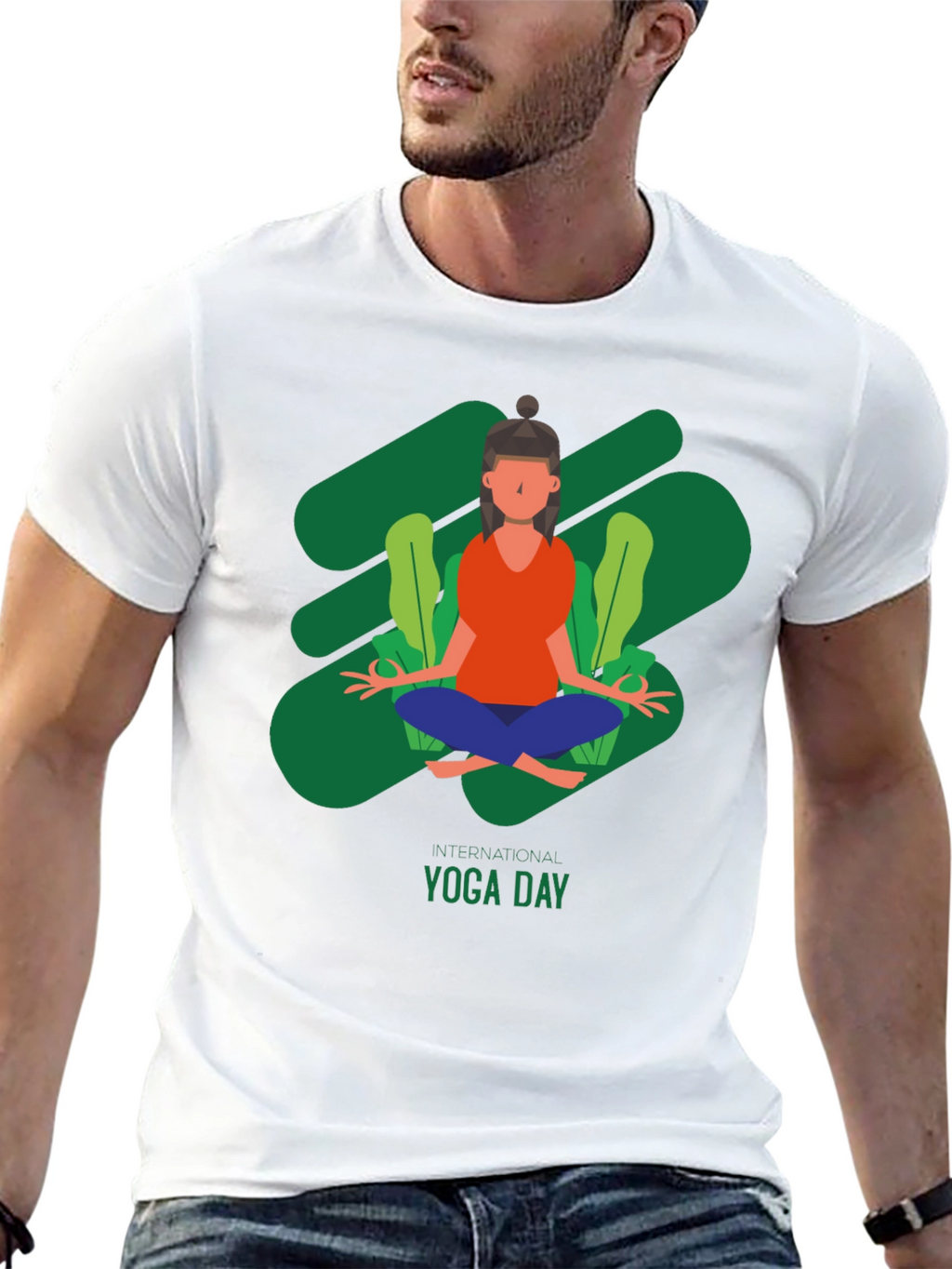 Yoga Day T-Shirt - Black Cotton Tee