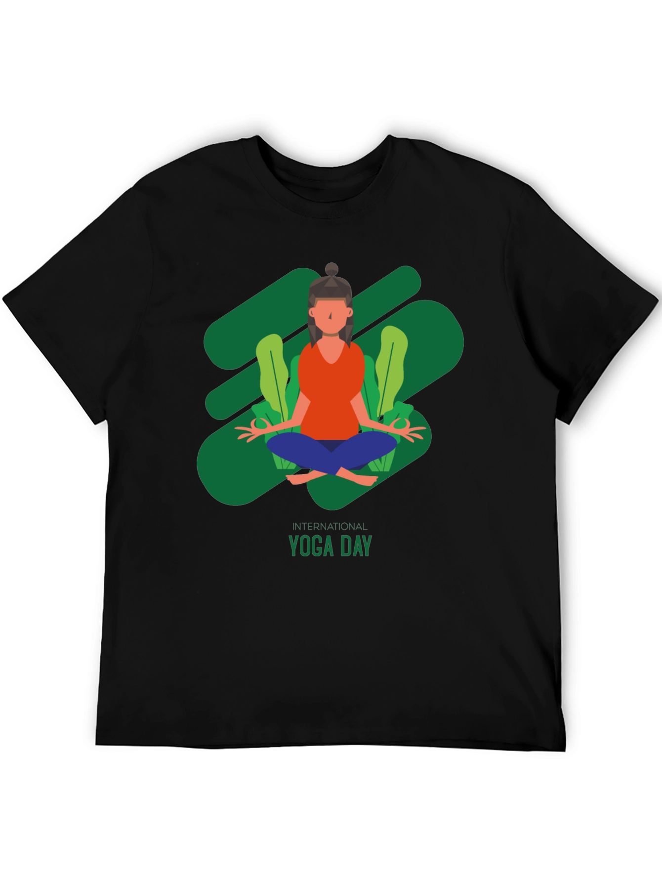 Yoga Day T-Shirt - Black Cotton Tee