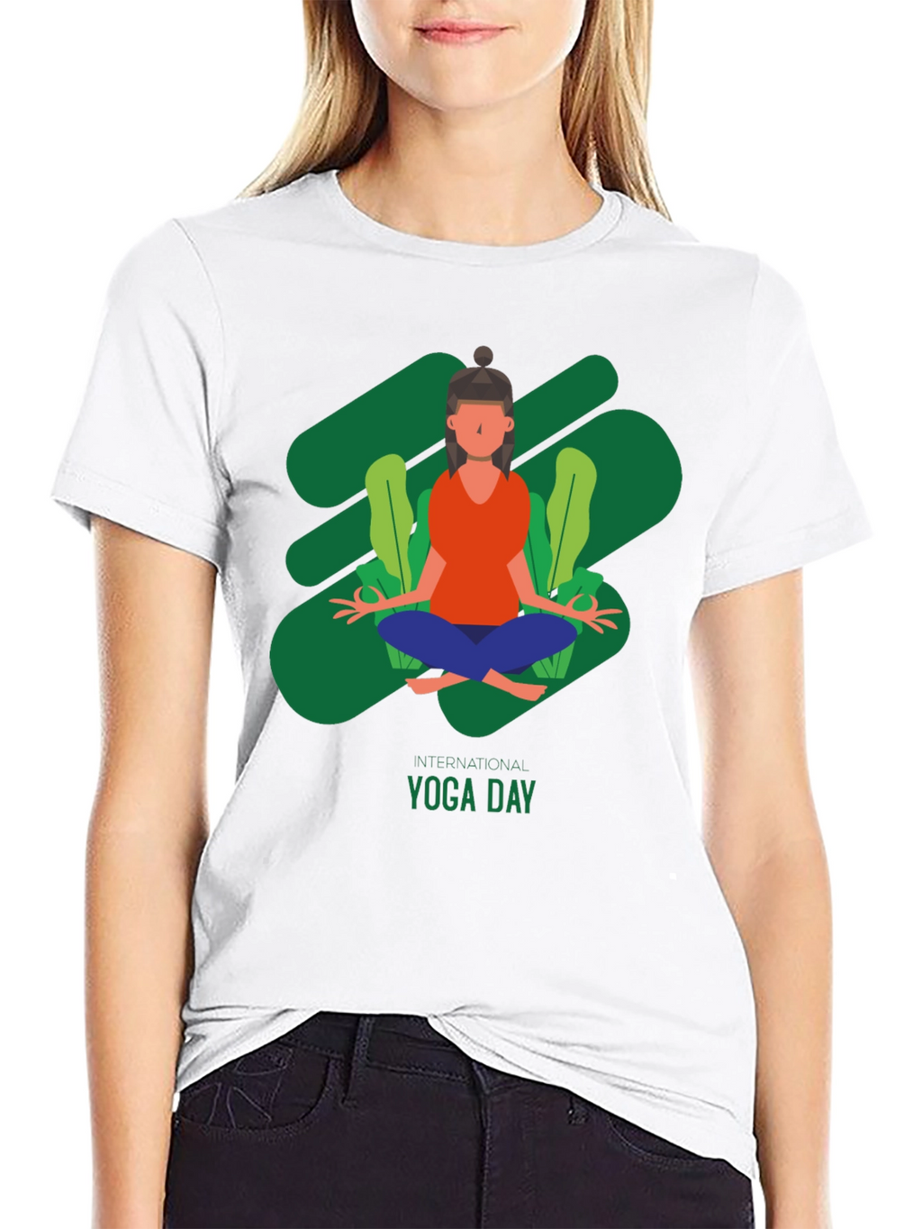 Yoga Day T-Shirt - Black Cotton Tee
