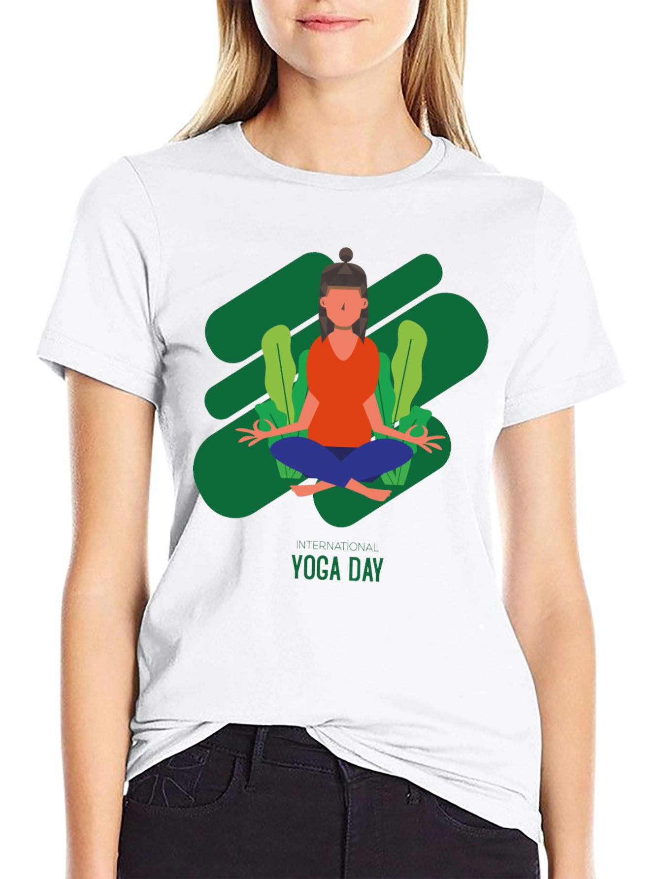 Yoga Day T-Shirt - Black Cotton Tee