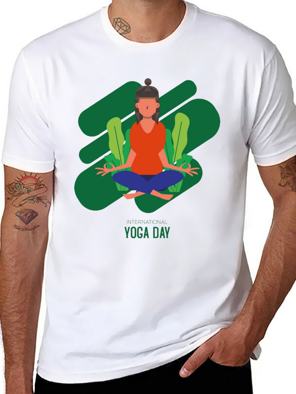 Yoga Day T-Shirt - Black Cotton Tee