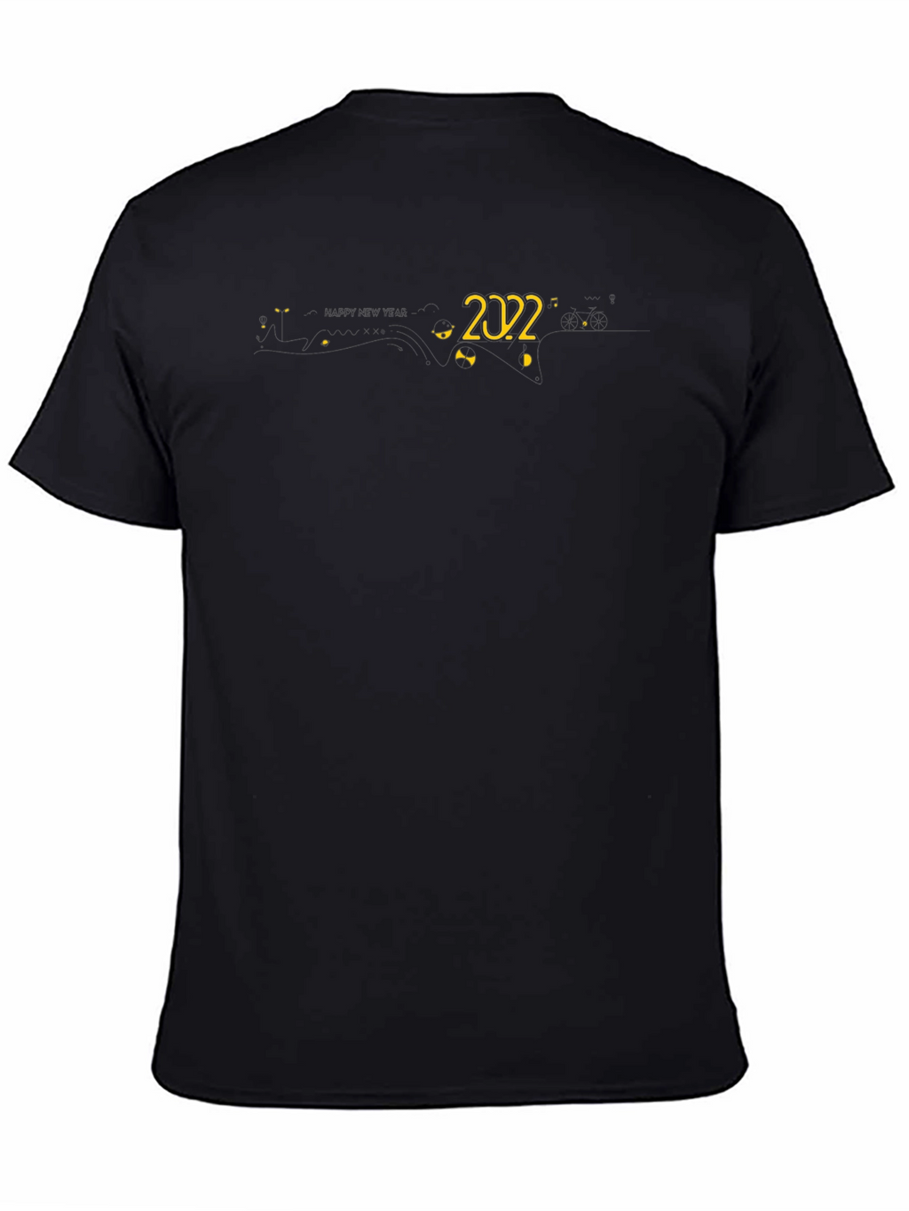Mens Black Graphic T-Shirt - 2022