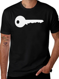 Key Graphic T-Shirt - Black Crew Neck Tee