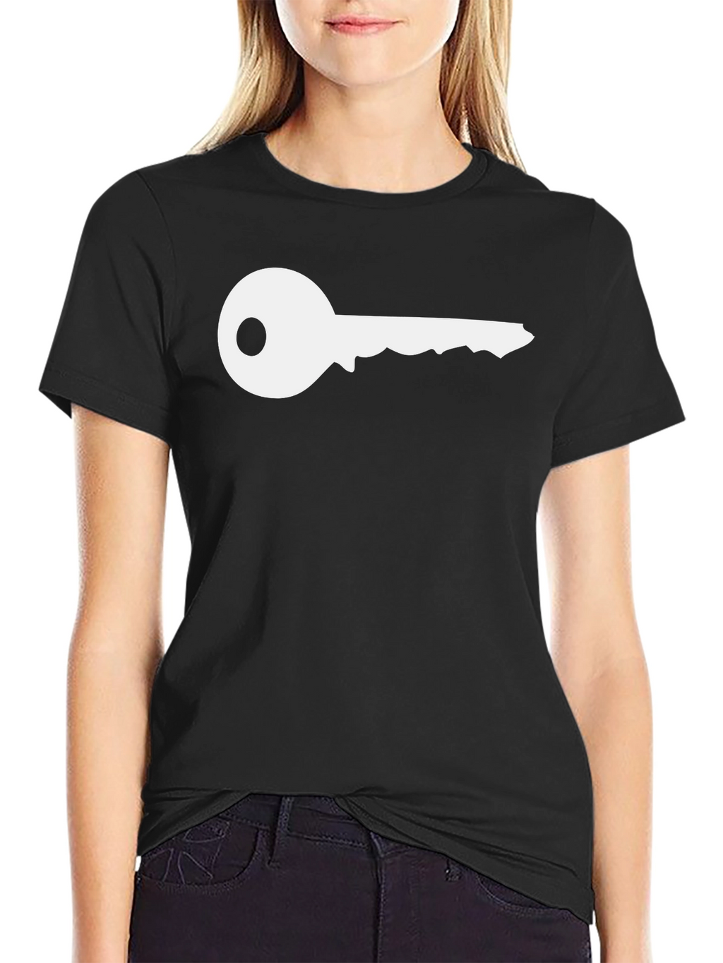 Key Graphic T-Shirt - Black Crew Neck Tee