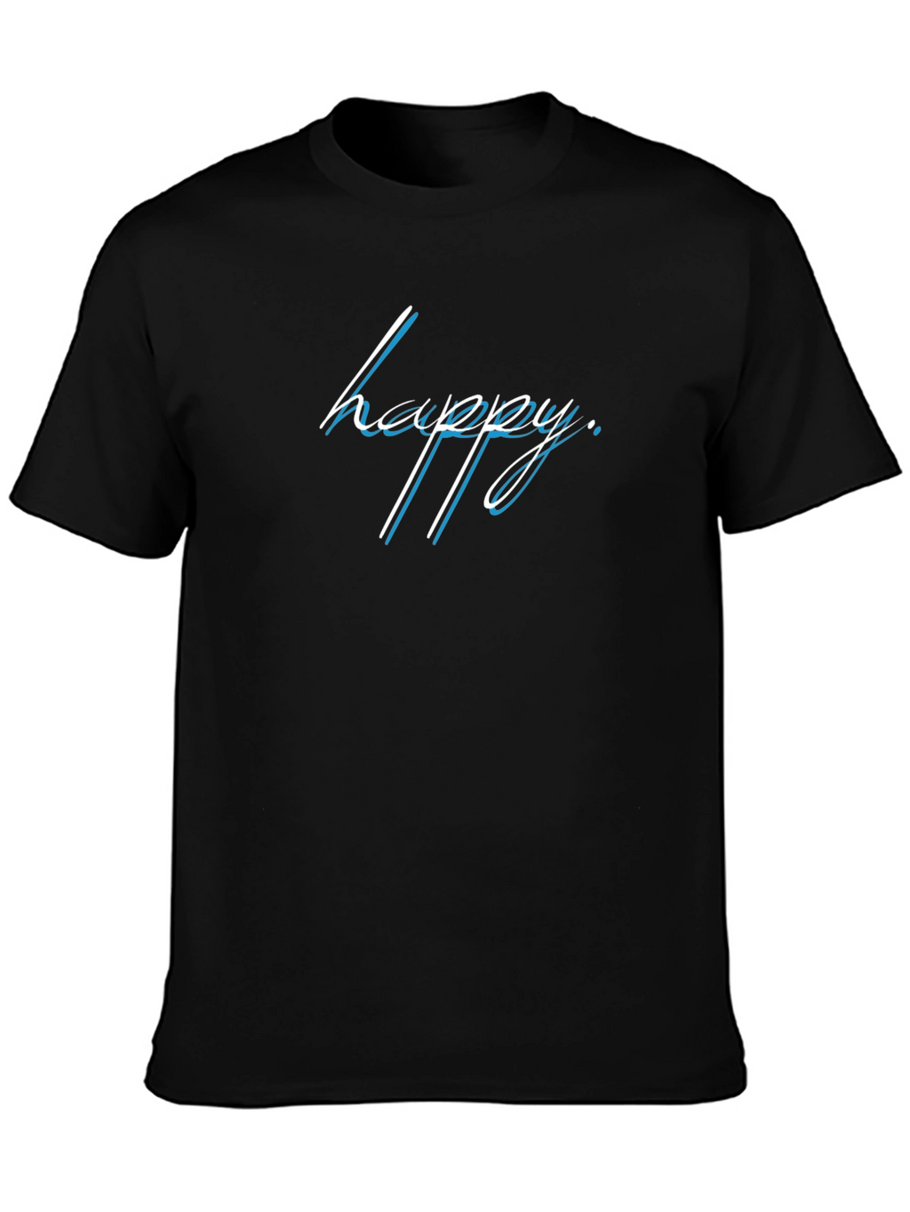 Happy Graphic Tee - Stylish Black Casual Shirt