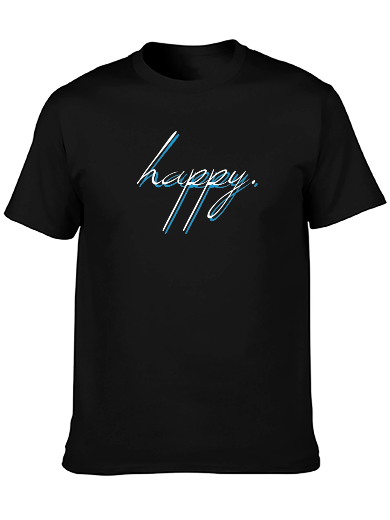 Happy Graphic Tee - Stylish Black Casual Shirt