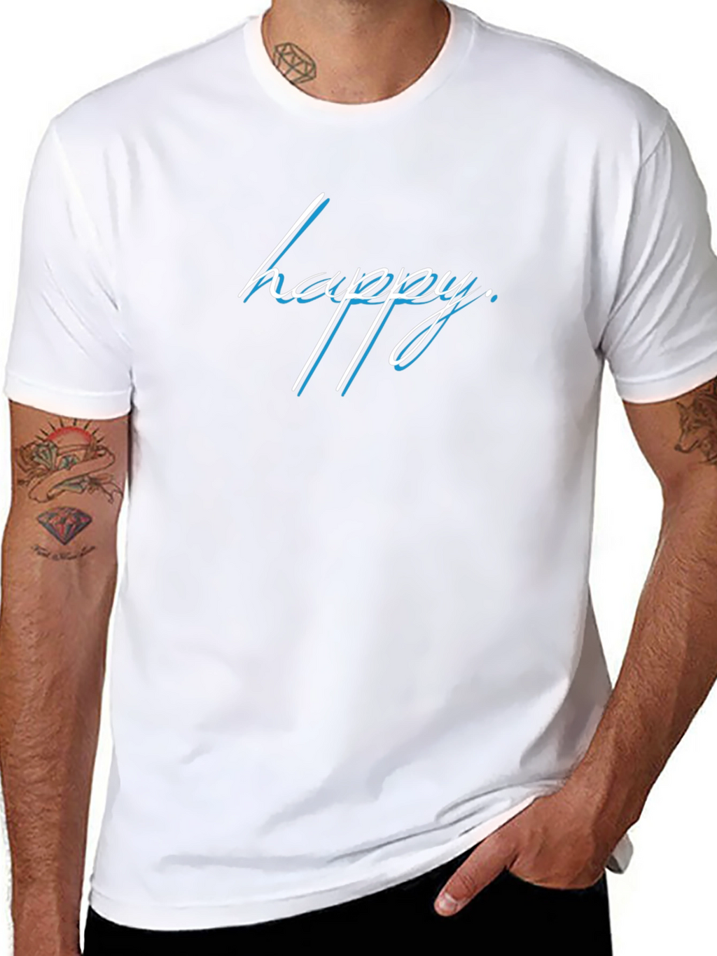 Happy Graphic Tee - Stylish Black Casual Shirt