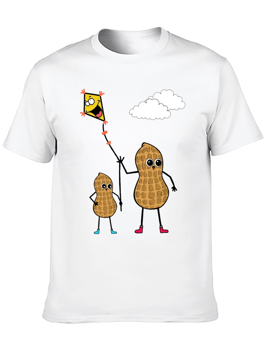 Funny Peanut Family Kite Flying Graphic Tee