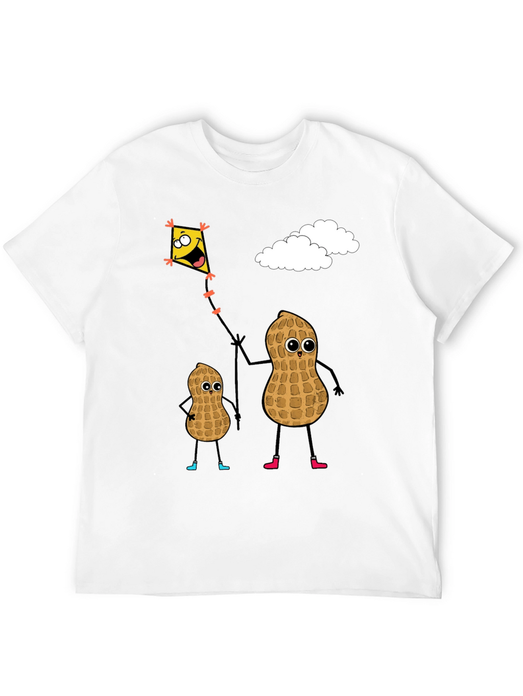 Funny Peanut Family Kite Flying Graphic Tee