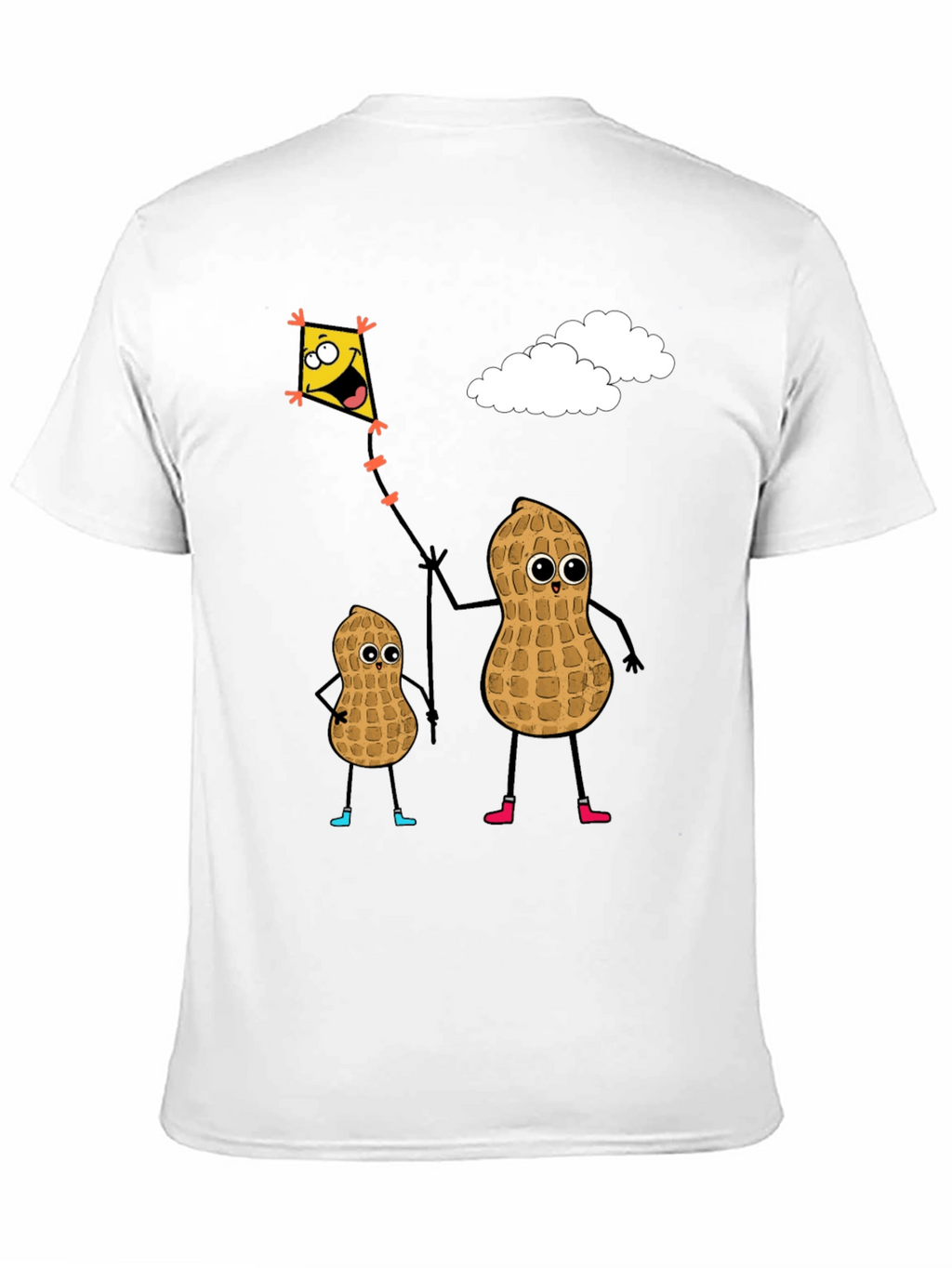 Funny Peanut Family Kite Flying Graphic Tee