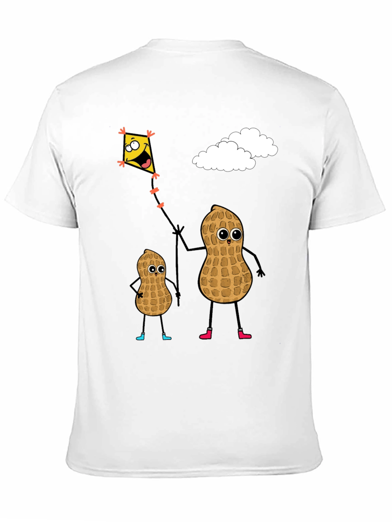 Funny Peanut Family Kite Flying Graphic Tee