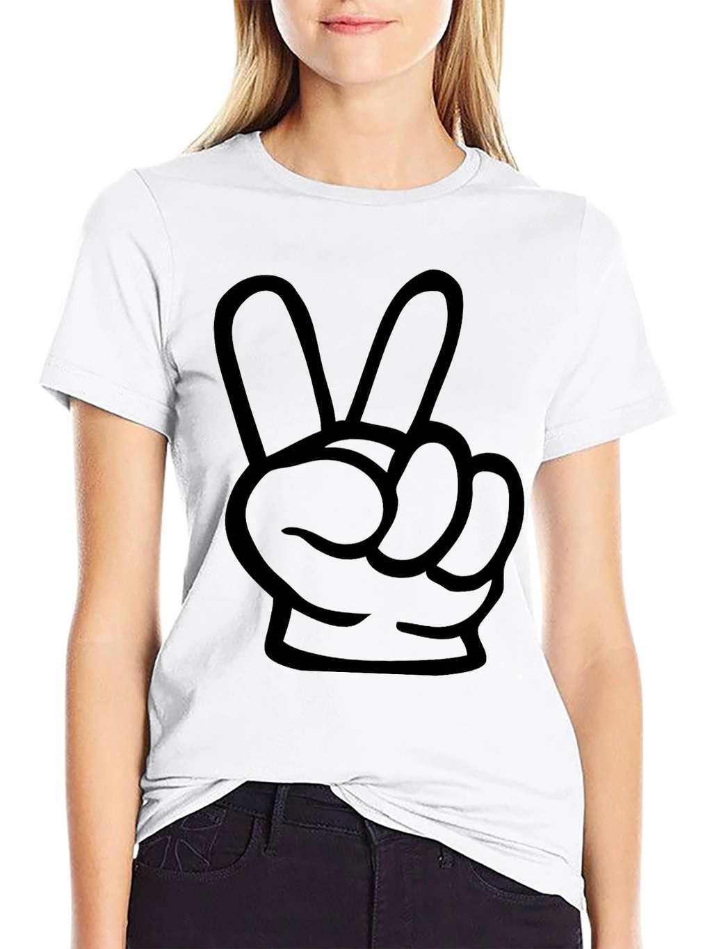 Peace Hand Gesture Graphic T-Shirt