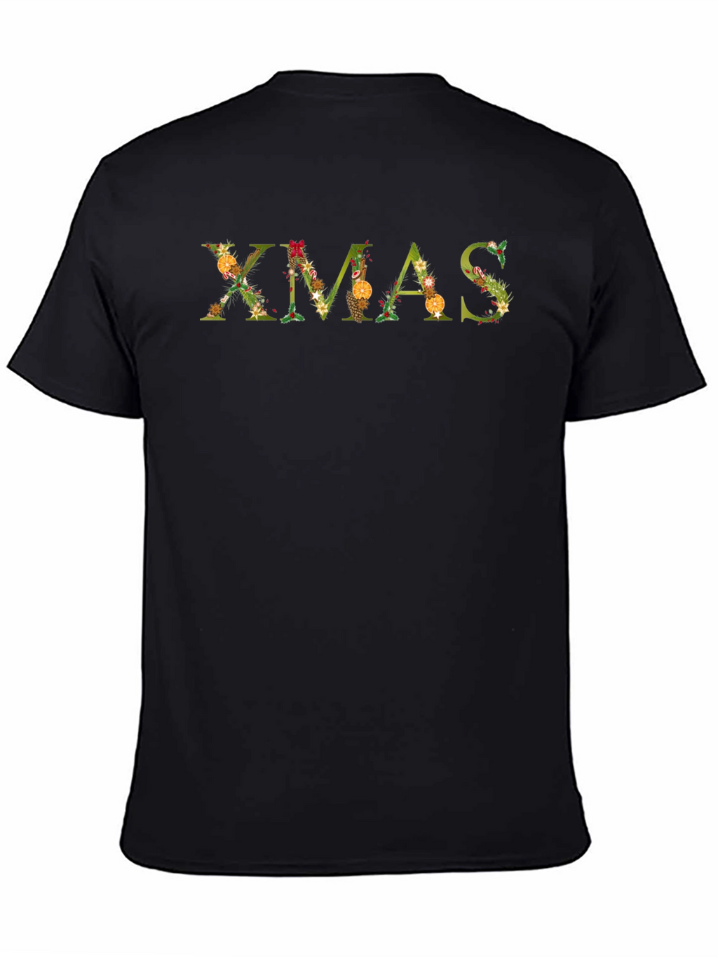Festive Xmas Floral Graphic Tee - Holiday Cheer