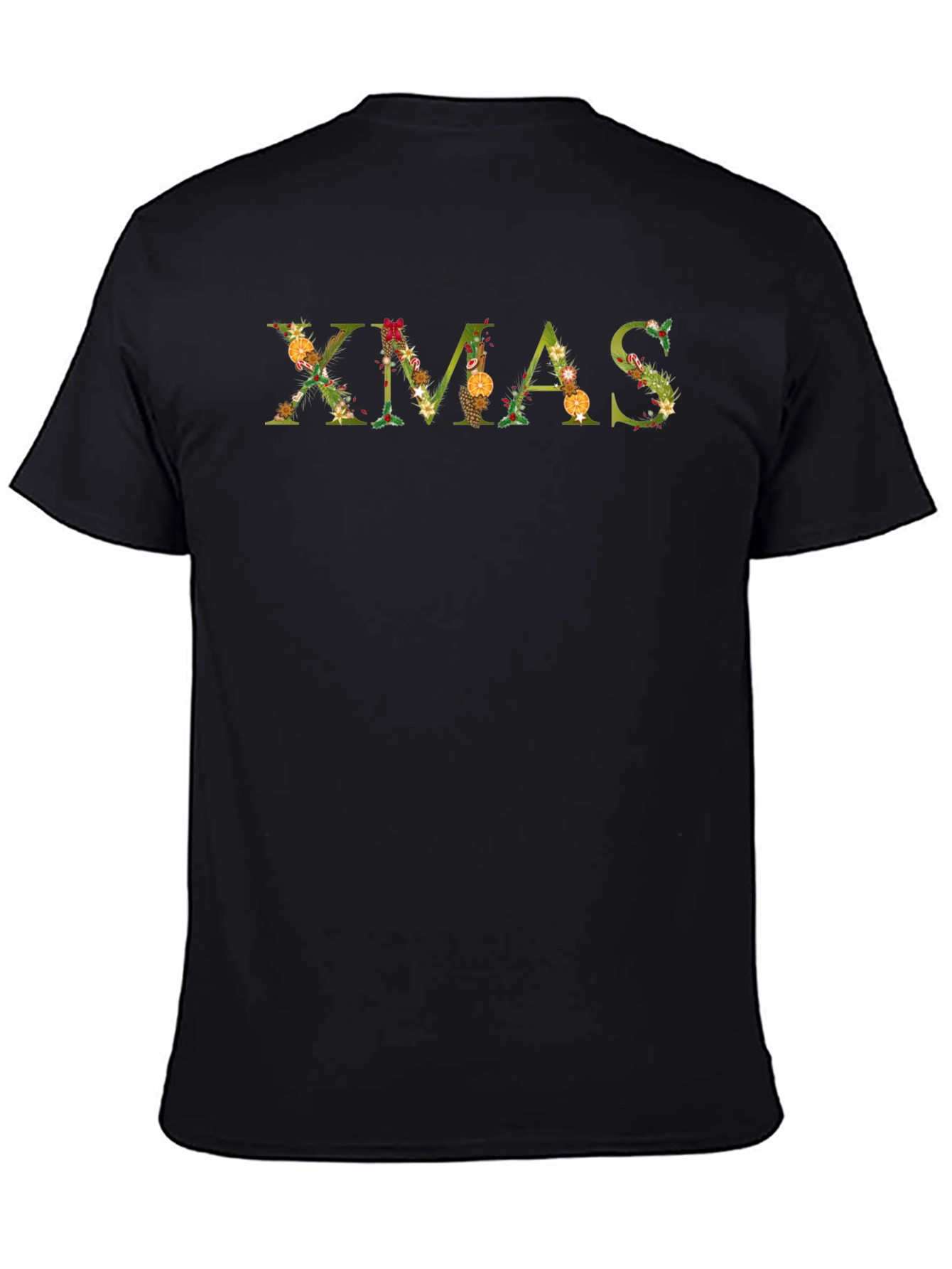 Festive Xmas Floral Graphic Tee - Holiday Cheer