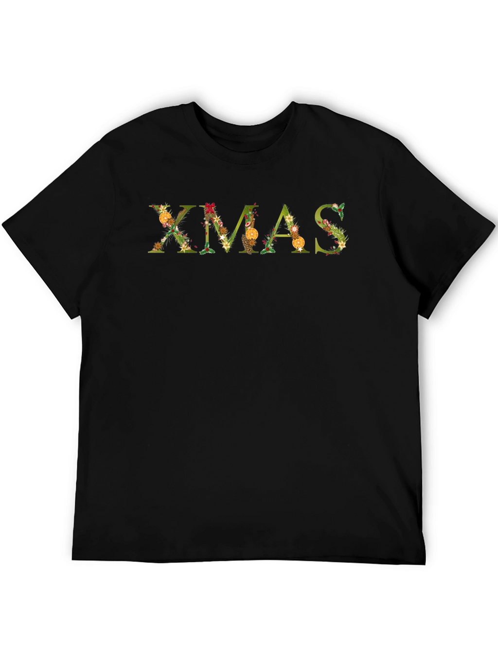 Festive Xmas Floral Graphic Tee - Holiday Cheer