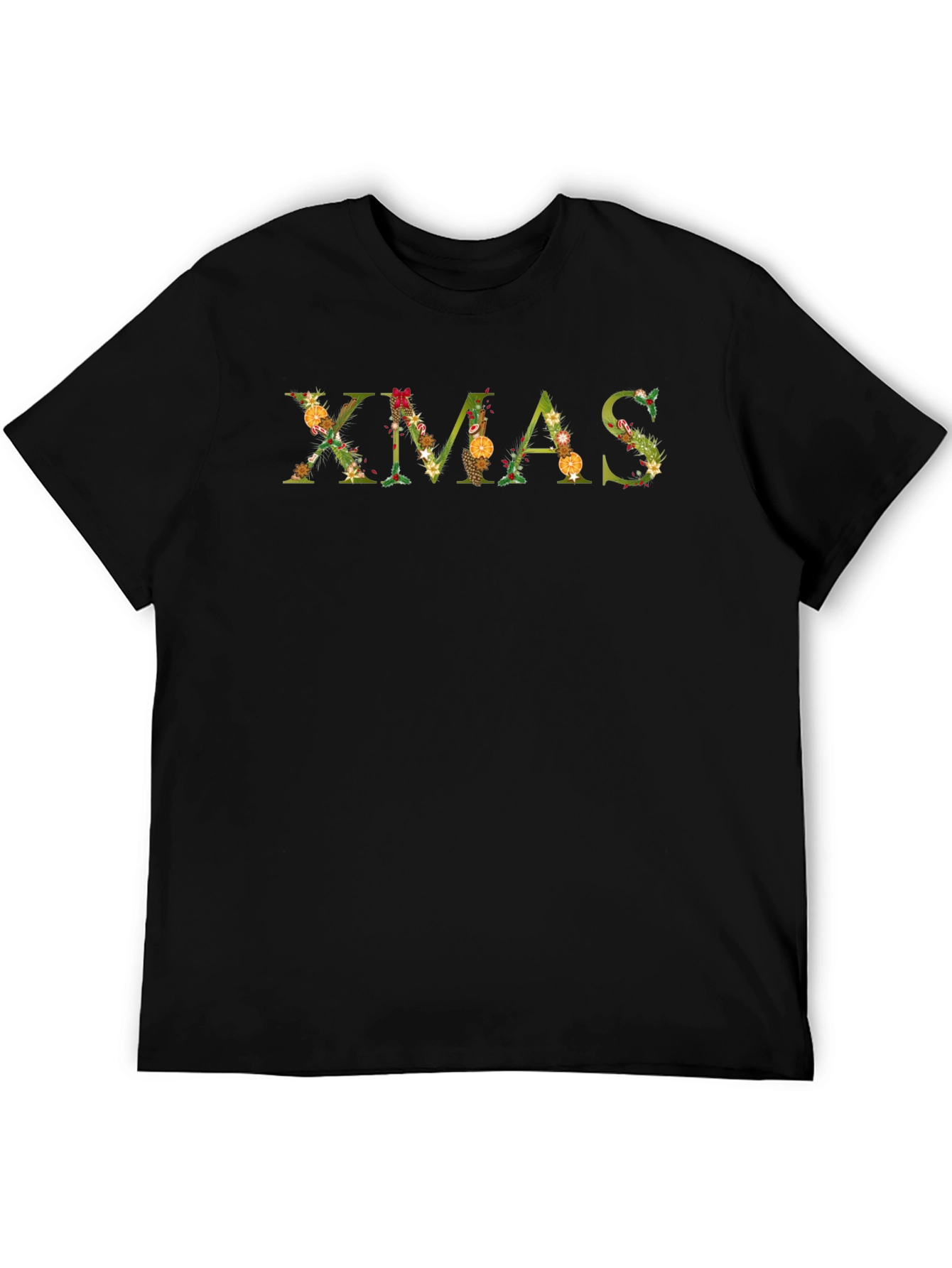 Festive Xmas Floral Graphic Tee - Holiday Cheer