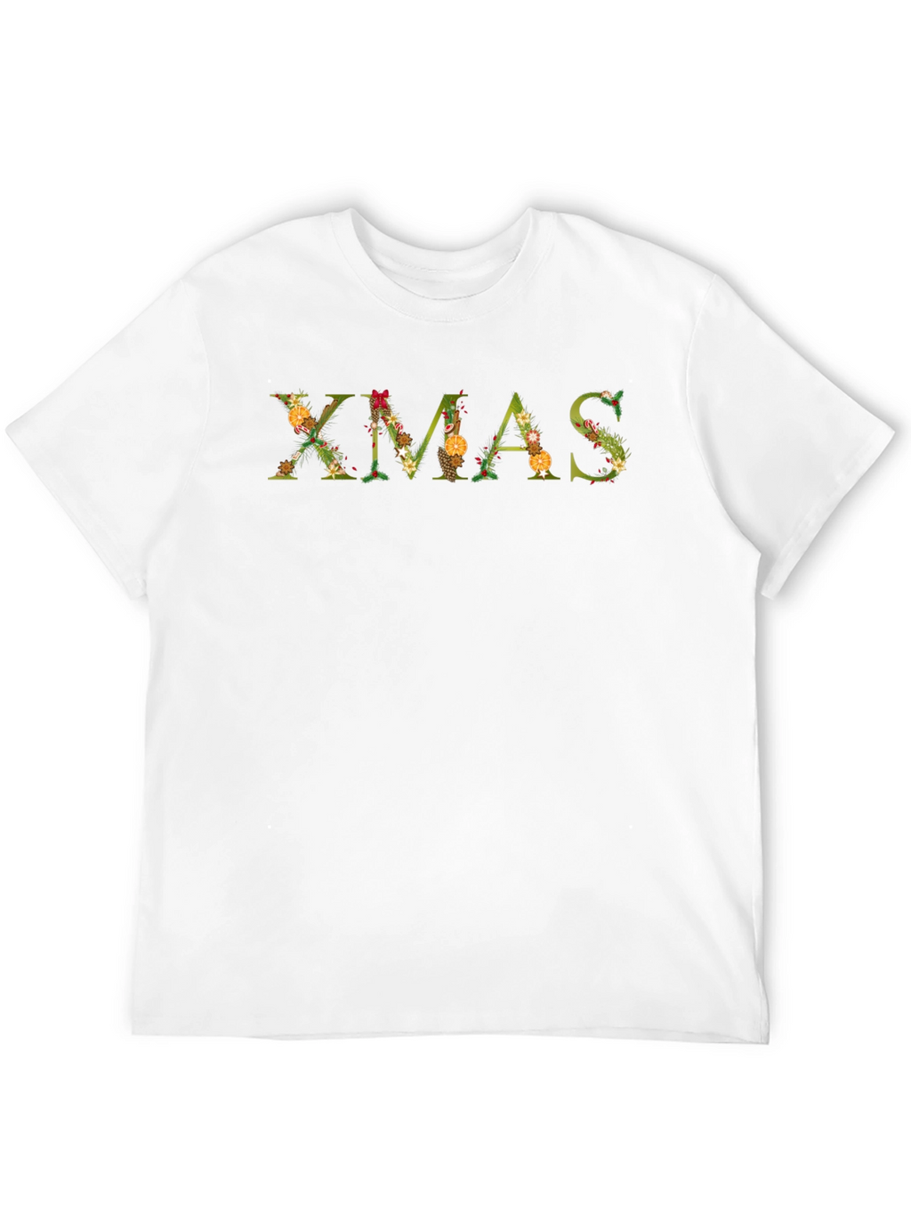 Festive Xmas Floral Graphic Tee - Holiday Cheer