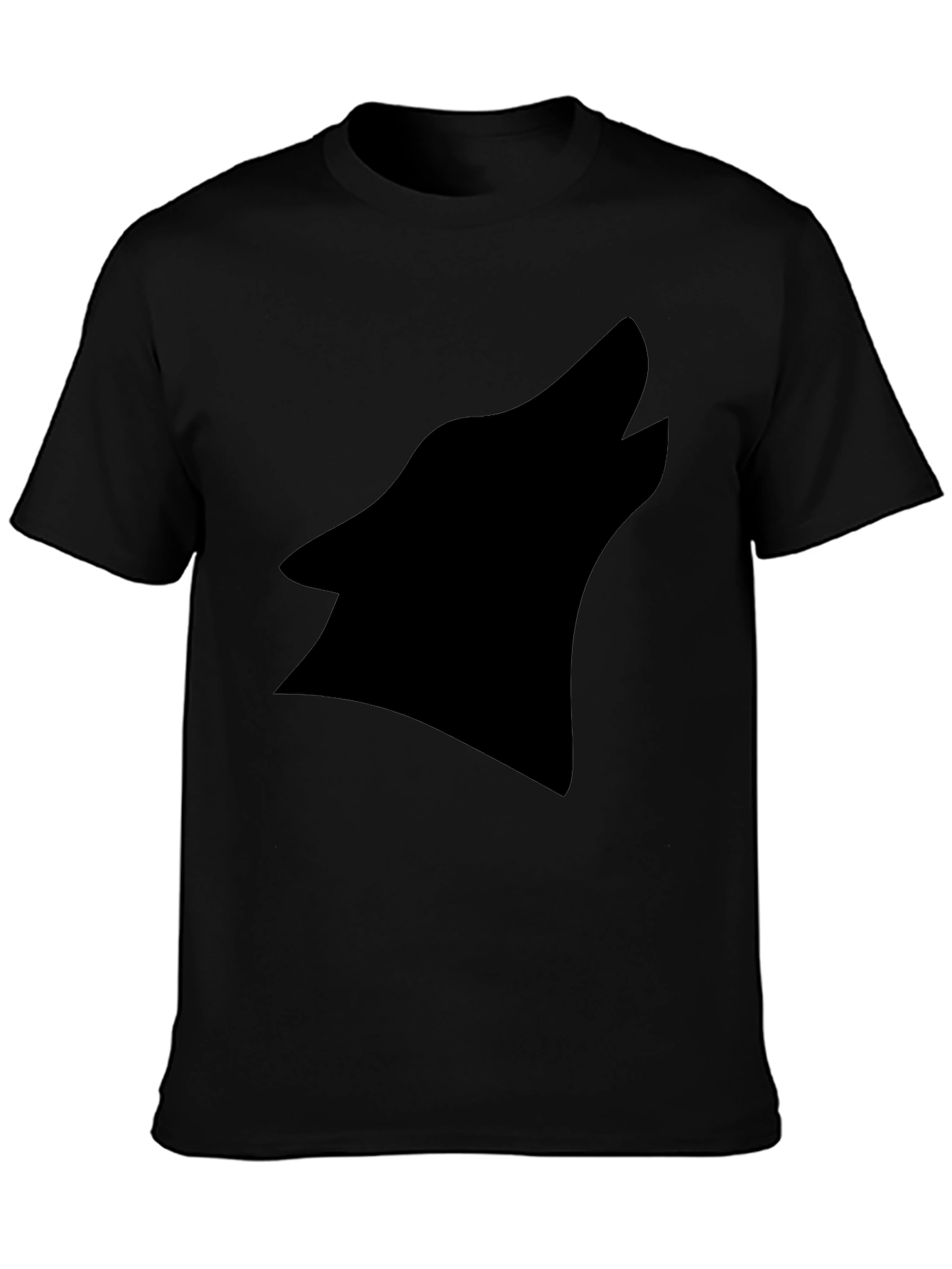 Black Wolf Silhouette Graphic Tee - Modern Style