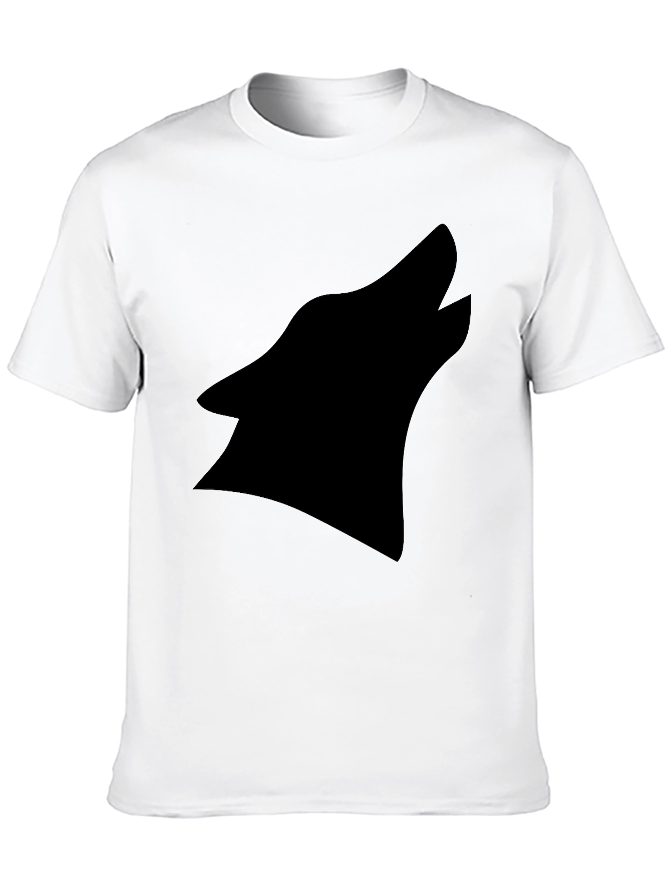 Black Wolf Silhouette Graphic Tee - Modern Style