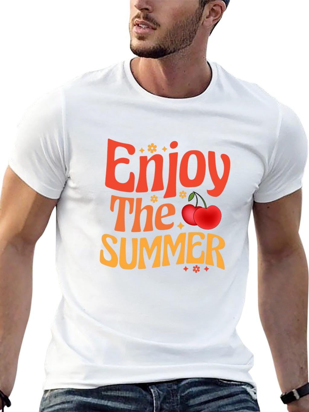 Enjoy The Summer Black Graphic Tee