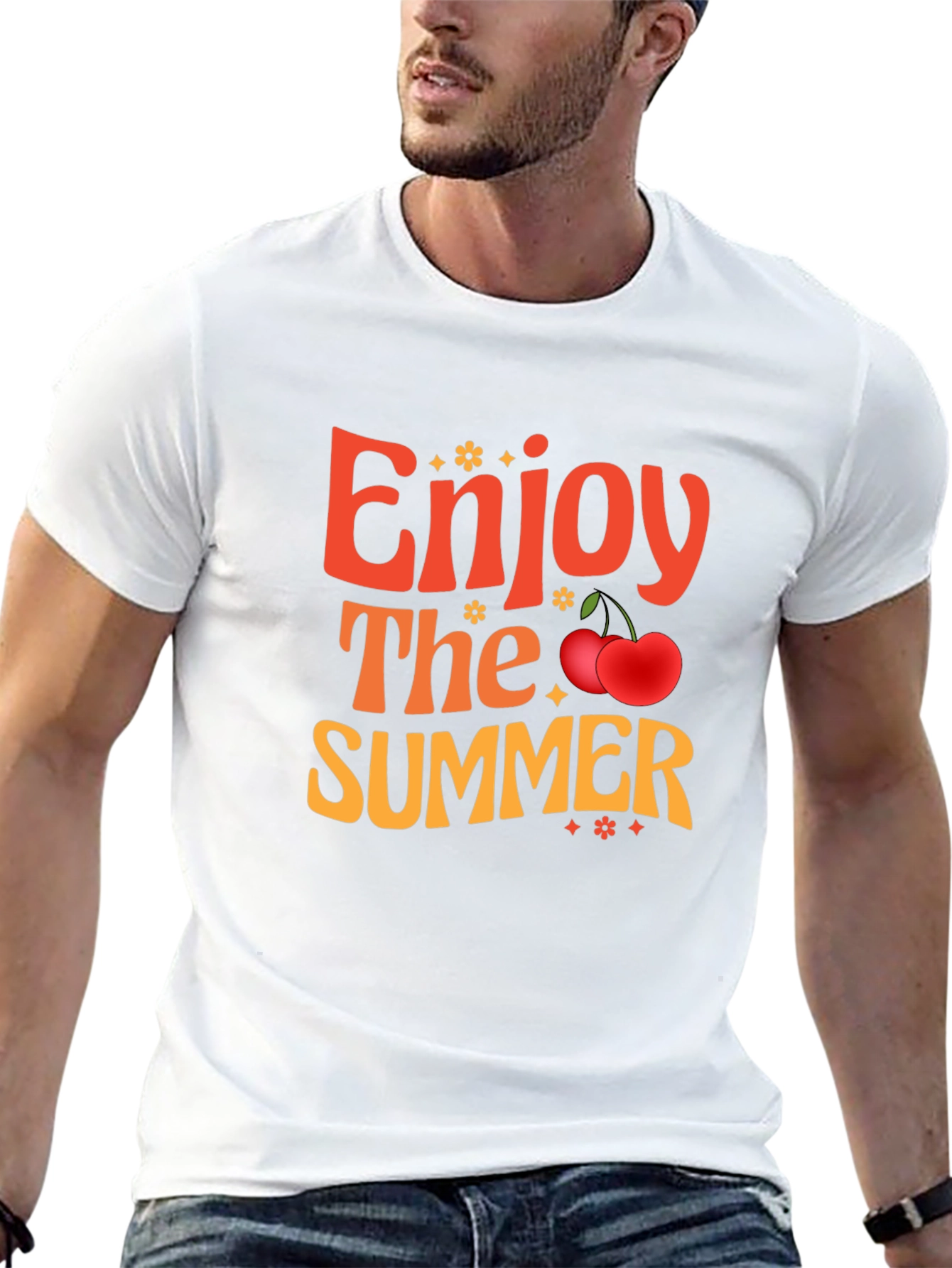 Enjoy The Summer Black Graphic Tee