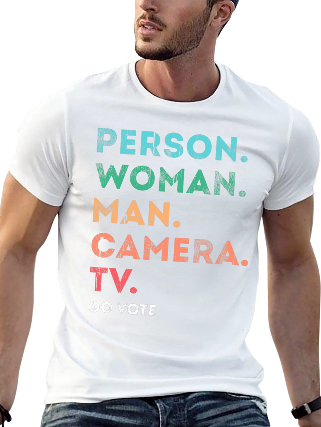 Person Woman Man Camera TV Go Vote T-Shirt
