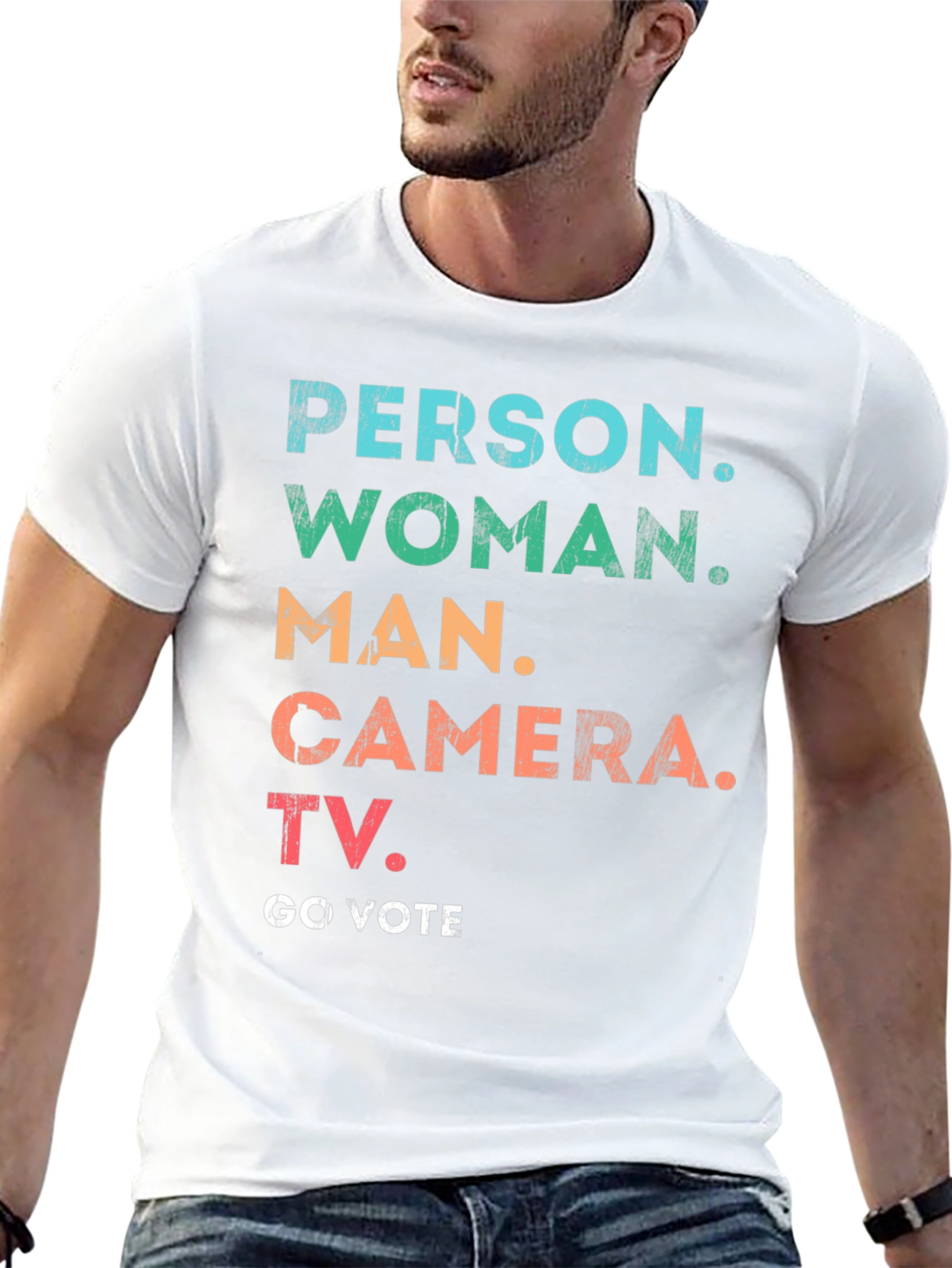 Person Woman Man Camera TV Go Vote T-Shirt
