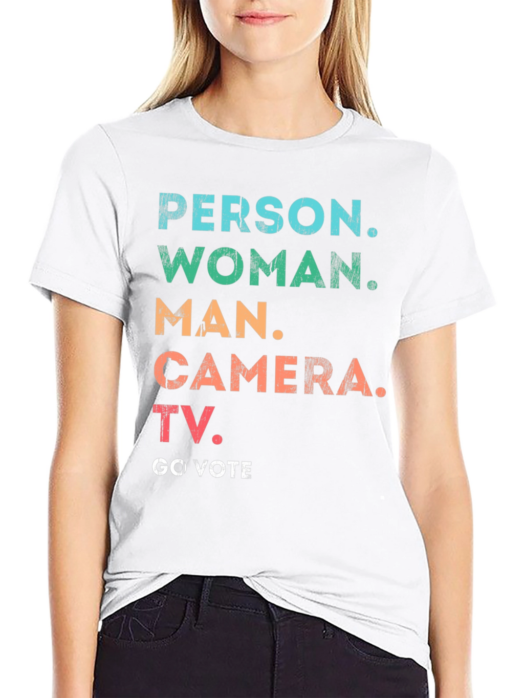 Person Woman Man Camera TV Go Vote T-Shirt