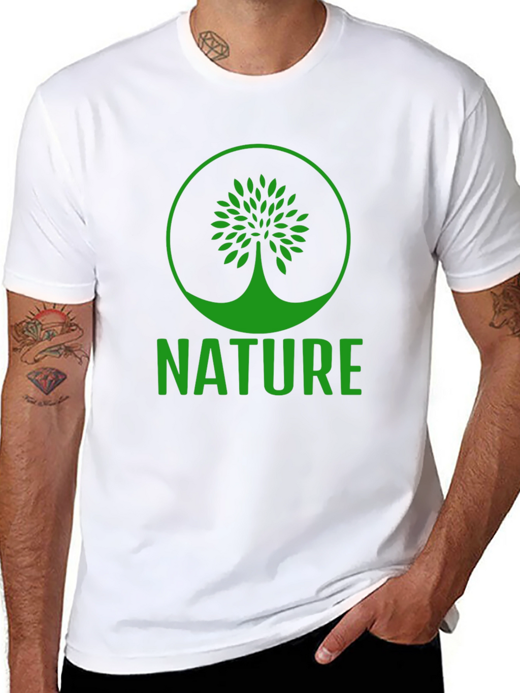 Nature Tree Graphic T-Shirt - Black Cotton Tee