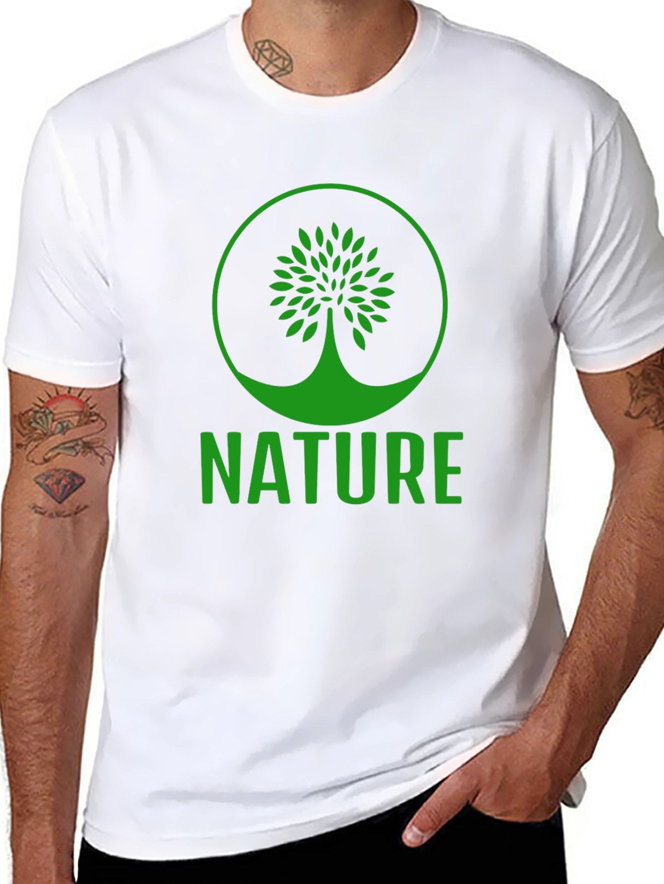 Nature Tree Graphic T-Shirt - Black Cotton Tee