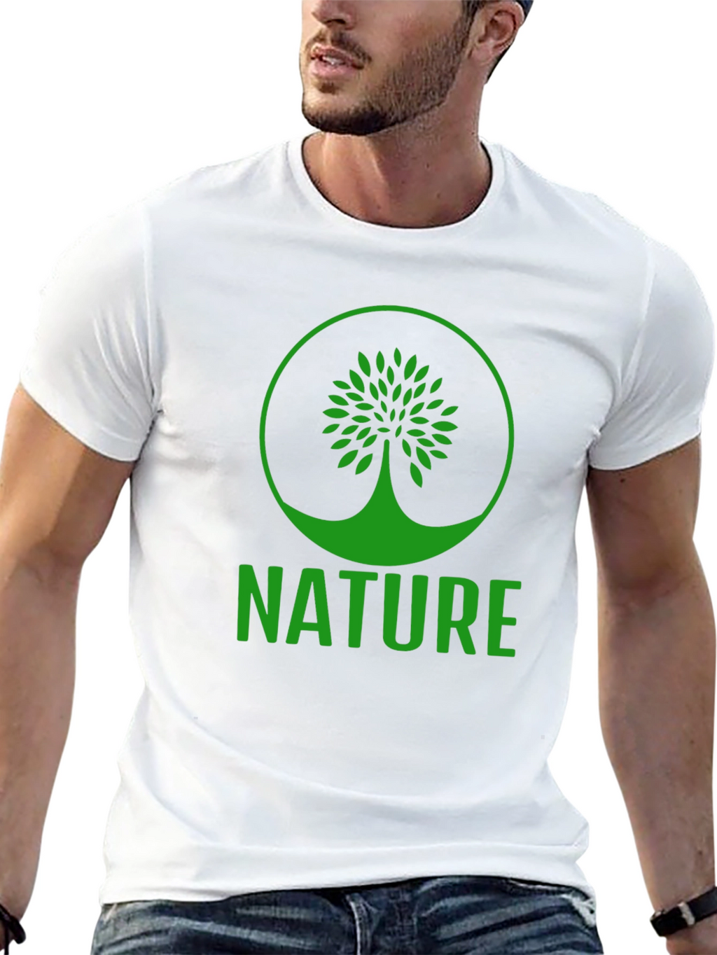 Nature Tree Graphic T-Shirt - Black Cotton Tee