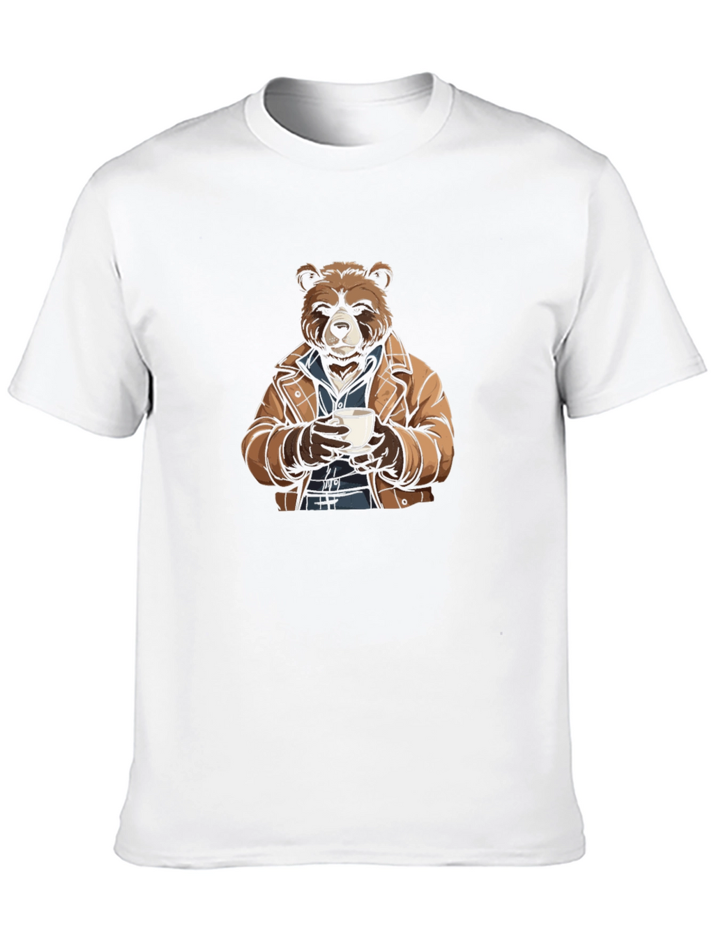 Bear with Coffee T-Shirt - Stylish & Unique