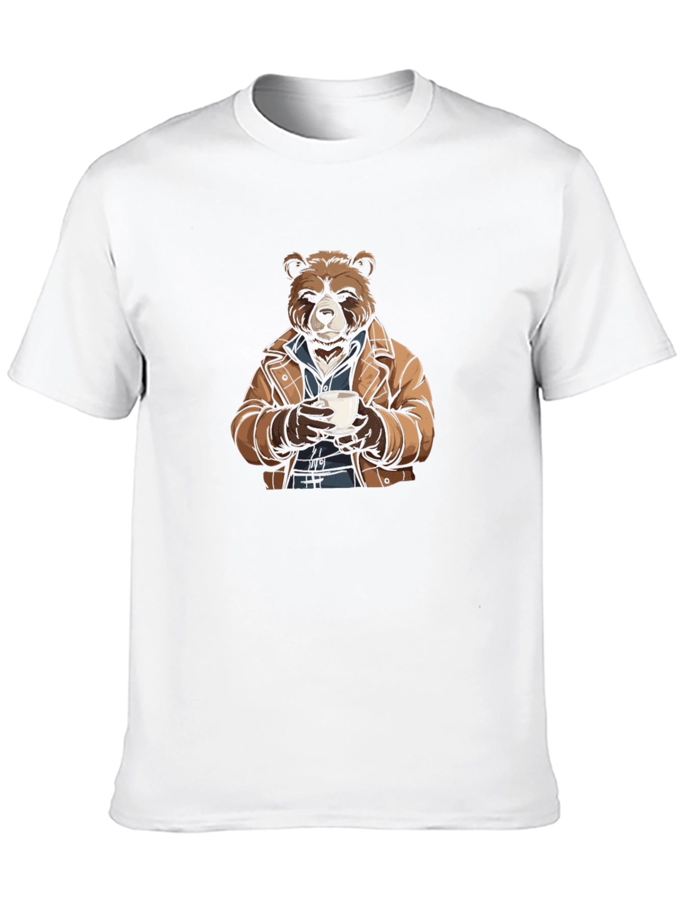 Bear with Coffee T-Shirt - Stylish & Unique