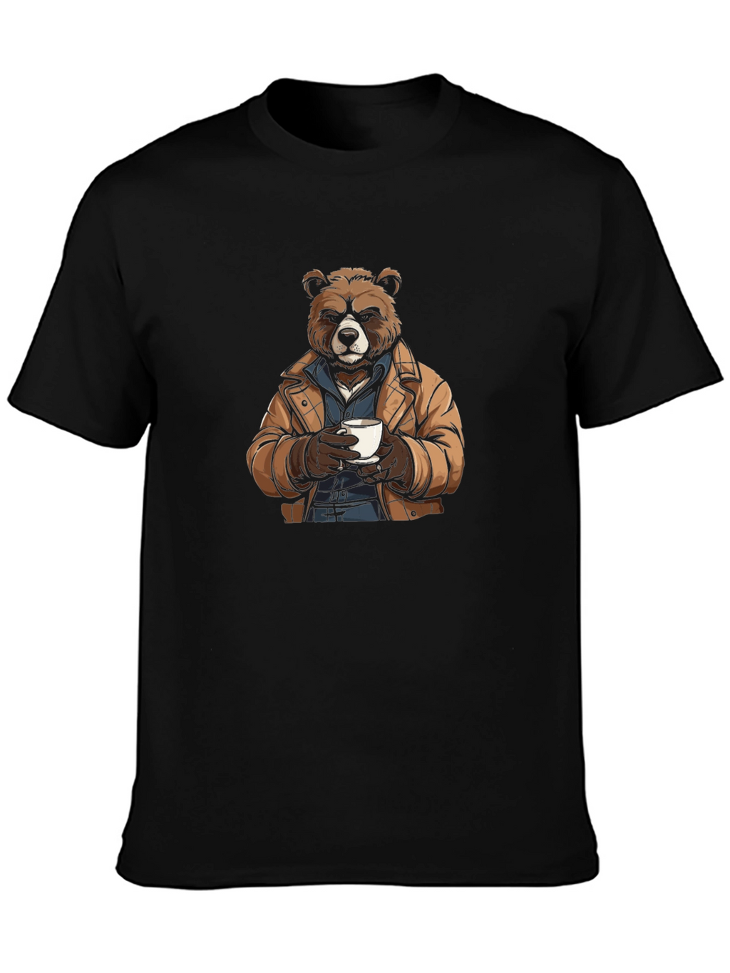Bear with Coffee T-Shirt - Stylish & Unique