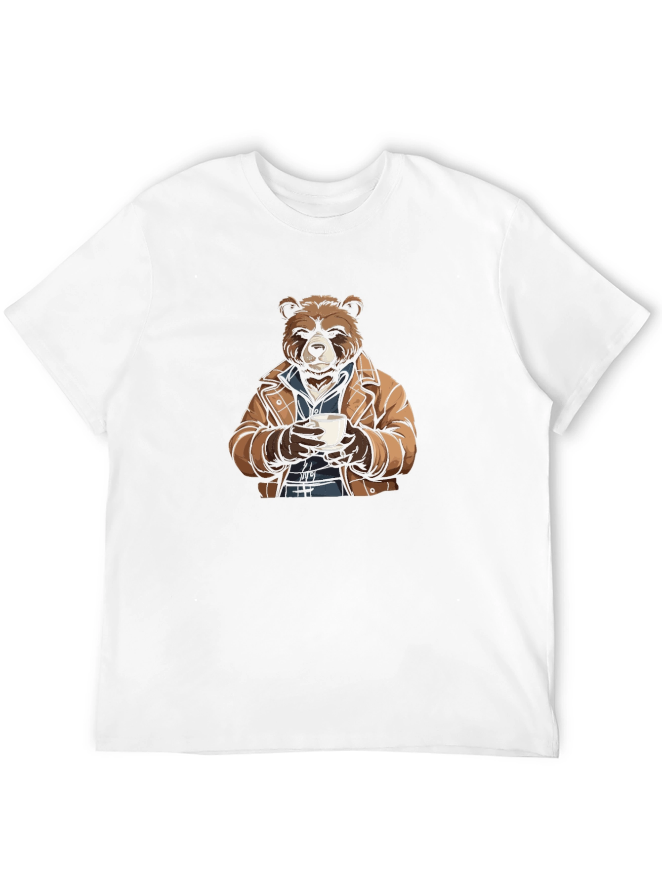 Bear with Coffee T-Shirt - Stylish & Unique