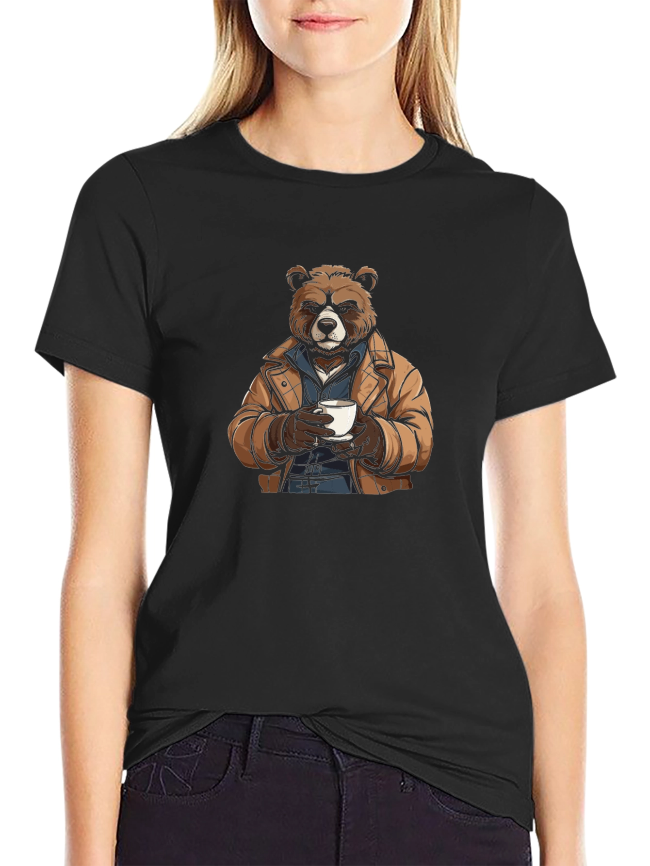 Bear with Coffee T-Shirt - Stylish & Unique