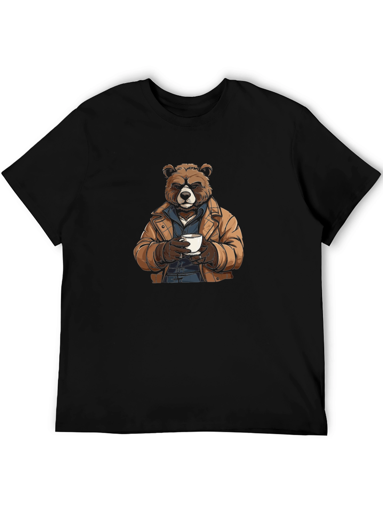 Bear with Coffee T-Shirt - Stylish & Unique